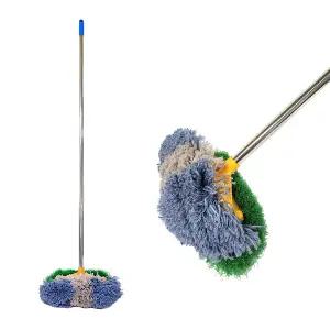 옳은유통 양면차솔 스텐봉150cm/ 자동차 차량 세차 막대 바닥 청소 솔 브러쉬