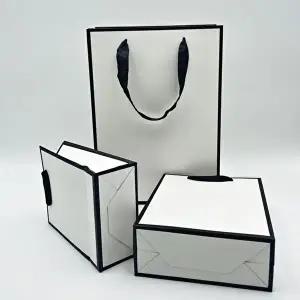 고급 프레임 종이 쇼핑백 화이트 대형 10P