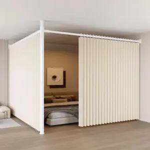 원룸 공간분리 무타공 접이식 칸막이 거실 침실 가림막 커튼