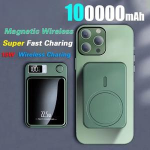 100000 mAh 무선 마그네틱 보조베터리 22.W iPhone Huawei Samsung 용 고속 충전 휴대용 외장 배터리 어댑