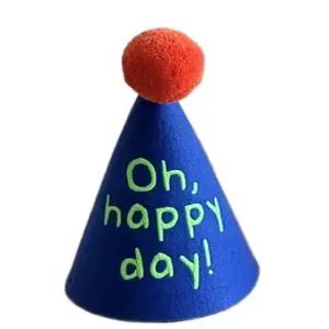 오해피데이 컬러풀 부직포 모자 블루 파티 생일 용품