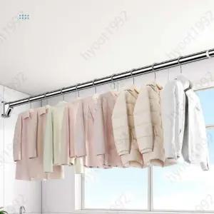 무타공 빨래 걸이 건조 발코니 실내 압축봉 오피스텔 베란다