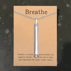 과호흡 호흡 조절 목걸이 금연 휘슬 불안 해소 팬던트 실버