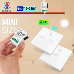 433Mhz 무선 스마트 조명 스위치 110V 220V 10A 미니 소형 RF 리모컨 릴레이 모듈 터치 램프 LED용