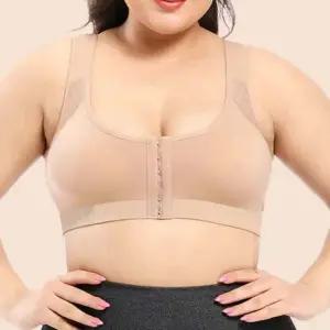 가슴 브래지어 패드없는브라 앞후크브래지어 압박브라자