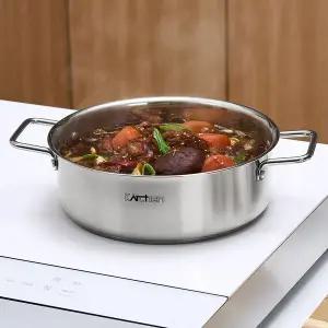 [키친아트] 3중 스텐 전골냄비 올데이 부대찌개 샤브샤브 전골냄비 26cm