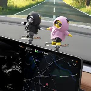 곰인형 움직이는 자동차 액세서리 장식 슬라이딩 차량용 베어 네비 인형