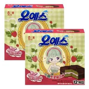 해태 오예스 쑥트로베리 360g 2개 쑥 케이크 딸기크림 스트로베리 디저트