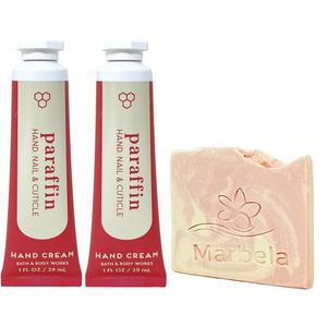 배스 앤 바디 웍스 2 파라핀 핸드, 네일 큐티클 핸드 크림과 히말라야 솔츠 스프링 비누