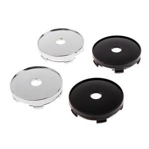 4개입 60mm 로고 포함 블랙 플라스틱 자동차 휠 센터 허브캡 커버 림 스타일링 악세서리