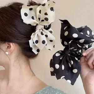 올림머리핀 올림 머리 땡땡이 도트 빅사이즈 집게 헤어 핀 코디