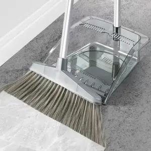 청소세트 쓰레받기 롱 접이식 빗자루 방비 각도조절 가정용 없는 굽힘 미용실 허리 실내용