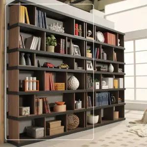 로이젠 우드블랙 6단 1500책장