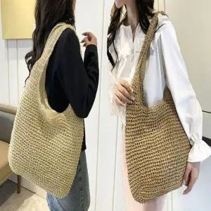 피크닉 밀짚가방 가방 비치백 바스켓 그물 왕골 여름