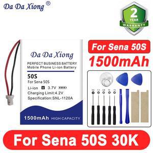 Sena 30K, 50S 오토바이 블루투스 헤드셋, 헬멧 인터콤용 새 3.7V 1500mAh 리튬 폴리머 배터리