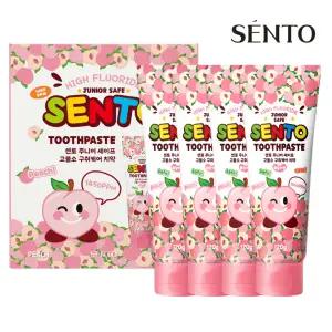 [SENTO]주니어 세이프 고불소 구취케어 어린이치약 복숭아향 120g 4개