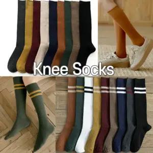 양말 여성장목2종 롱삭스 탄탄한 순면 오버니삭스.무릎양말.링글 무지 2줄 패션.여성양말.오버롱 양말