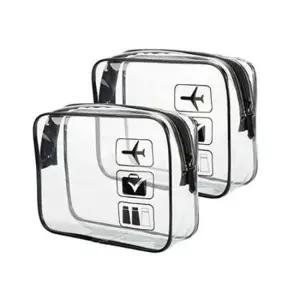 트래블파우치 여행 비닐 파우치 화장품 투명 방수 지퍼 세면 백 1p