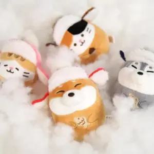 모찌 미니 찜질팩 강아지 고양이 양털 핫팩 귀여운 인형 모자 WFLR8CF