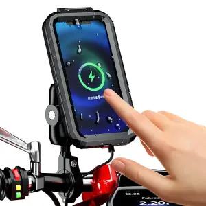 방수 오토바이 스마트폰 터치감지 무선PD충전 거치대