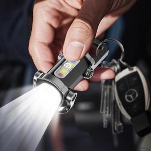 7모드 손전등 COB 작업 조명 TYPE-C 충전식 LED 키 체인 교수형 휴대용 방수 열쇠 고리 캠핑 포켓 램프