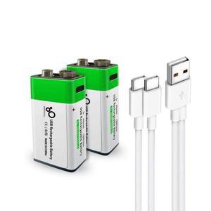 9V 6F22 650mAh 충전식 배터리 USB 장난감 원격 제어 KTV 멀티미터 마이크용 리튬 이온 사각