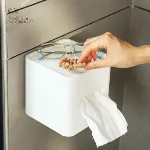 정사각 티슈케이스 미니사각 탈부착 휴지 화장지 두루마리 욕실수납