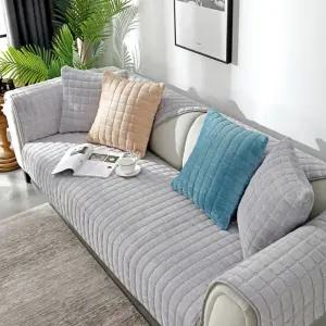 고정바 있는 퀼팅 극세사 소파패드 3인용 4인용 쇼파 덮개 깔개 미끄럼방지