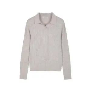 여성 케이블조직 슬릿카라 니트 PHF4ET2470