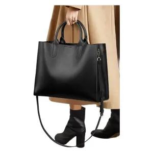 대용량 여자서류가방 크로스 소가죽 빅토트백 여성 사각 스퀘어