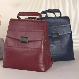 여성 가죽 패턴 사각 백팩 1P 중년 엄마 패션 가방 레더백팩