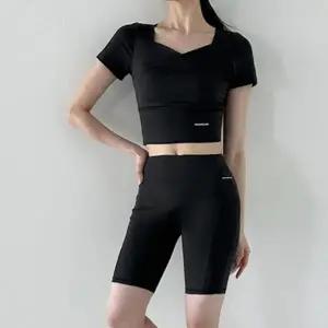 사이드 여성 넓은 바이커 5부 탈부착 크롭 레깅스 포