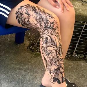 쌍룡도 타투 스티커 용 양 피부 염색 아트 디자인 데칼 그래픽 화장품 자수 포스터 장식