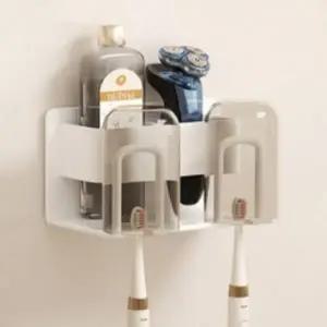 화장실 양치 치약 면도기 칫솔 꽂이 2구 무타공 거치대