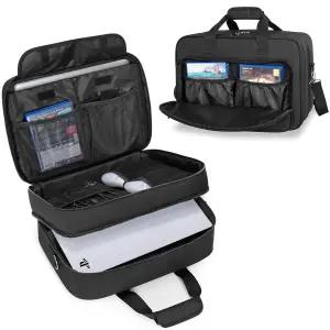 트루냅 게이밍 백 PS5/PS5 슬림 보호용, 휴대용 케이스 가방,백팩 15.6인치 노트북 및