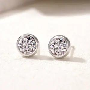 [메종드쉬] 모이사나이트 귀걸이 랩다이아 베젤 BME024