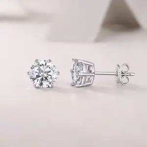 [메종드쉬] 모이사나이트 귀걸이 랩다이아 6프롱 BME020