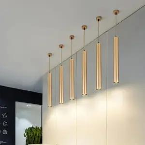 팬던트조명 LED 긴 바 원통형 레스토랑 카페 아일랜드