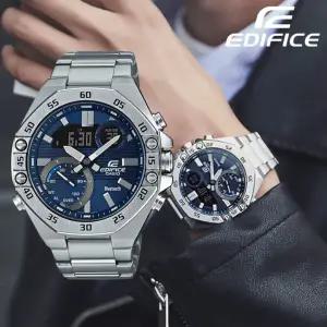 [카시오]에디피스 예얄오크 블루투스 남성 빅페이스 메탈 손목시계