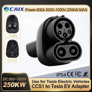 CAIXI 400A CCS1 테슬라 EV 충전기 어댑터 500V DC 250kw 모델 3 Y S X 호환 고속 포함