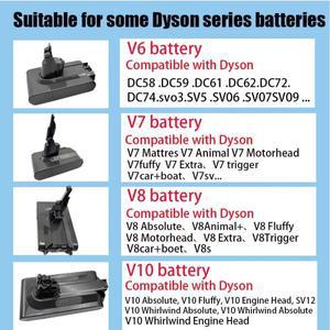 다이슨 V6V7V8 시리즈 SV07SV09SV10DC58DC31DC34Absolute Fluffy Animal Pro Bateria 진공 청소기 충전식