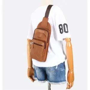 1014 미니백 가방선물 남자미니가방 브라운 가죽슬링 남자메신저백 남녀메신저백 친구선물