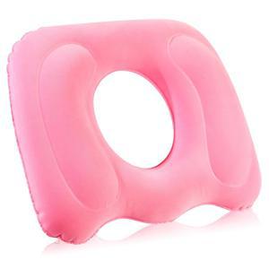 레이누오센 1개 풍선 시트 쿠션 18.1인치 x 15.7인치 4.7인치 휴대용 트 도넛 베개 높이 조절 가능한 치질 꼬리뼈 허리 침대 가정용 자동차 의자 휠체어 앉기(핑크색)