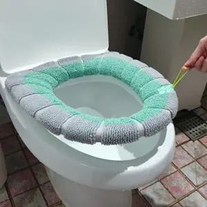 고품질 극세사 원형 도넛 변기커버 그린 변기쿠션 변기시트 화장실변기커버 양변기시트 WFIEPJD