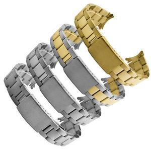곡선형 스테인리스 스틸 시계줄 시계줄 13mm 폴딩 버클 메탈 밴드
