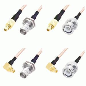 MMCX 수-BNC 수 암 커넥터, RG316 케이블, 피그테일 MMCX 수 직각 RF 동축 익스텐션 점퍼 케이블
