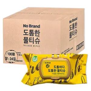 노브랜드 도톰한 물티슈 캡형 100매 × 24팩