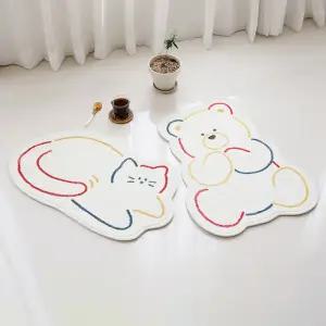 모찌타운 곰냥이 화이트 거실 주방 욕실 현관 발매트 러그