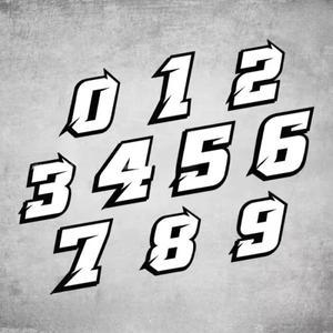 오토바이 아랍어 숫자 스티커 5cm 번호 헬멧 자동차 스타일링 DIY 수리 레인보우 장식 액세서리