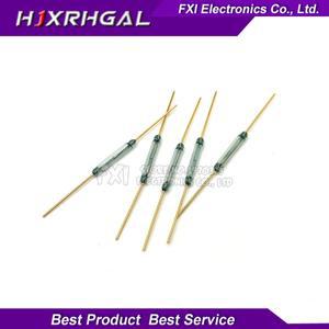 5PCS 리드 스위치 1.8*10mm 자기 제어 녹색 유리 센서 MKA10110 용 정상 개방 접촉